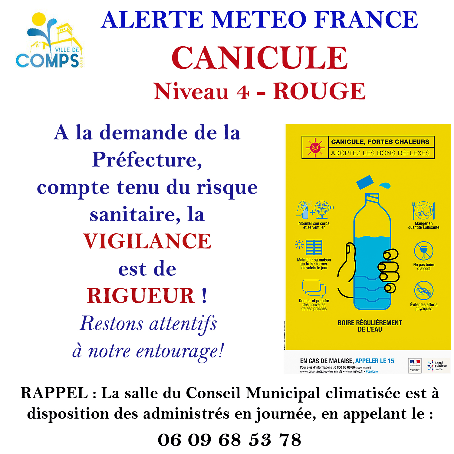 Alerte Rouge Canicule Site Officiel De La Ville De Comps Gard